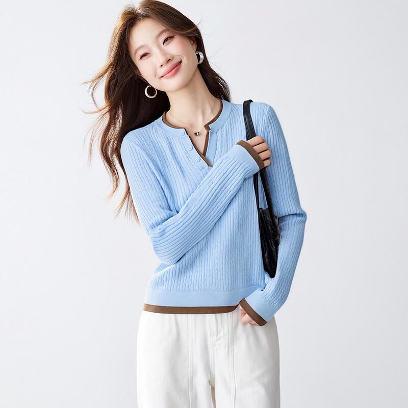 Women s Ribbed Wool Blend Knit Sweater L