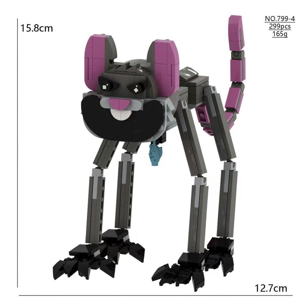 Smiling Critters 4 Action Figure Building Blocks Set Pianosaurus Yarnaby Doey Poppi Construction Toy For Kids Birthday Gift