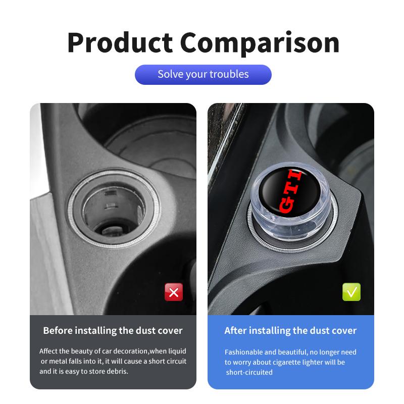 CUP1 Car Cigarette Lighter Dust Proof Protect Cover Lighter Button For Volkswagen VW GTI Tiguan Passat B5 B6 B7 CC Jetta MK5 MK6 Polo