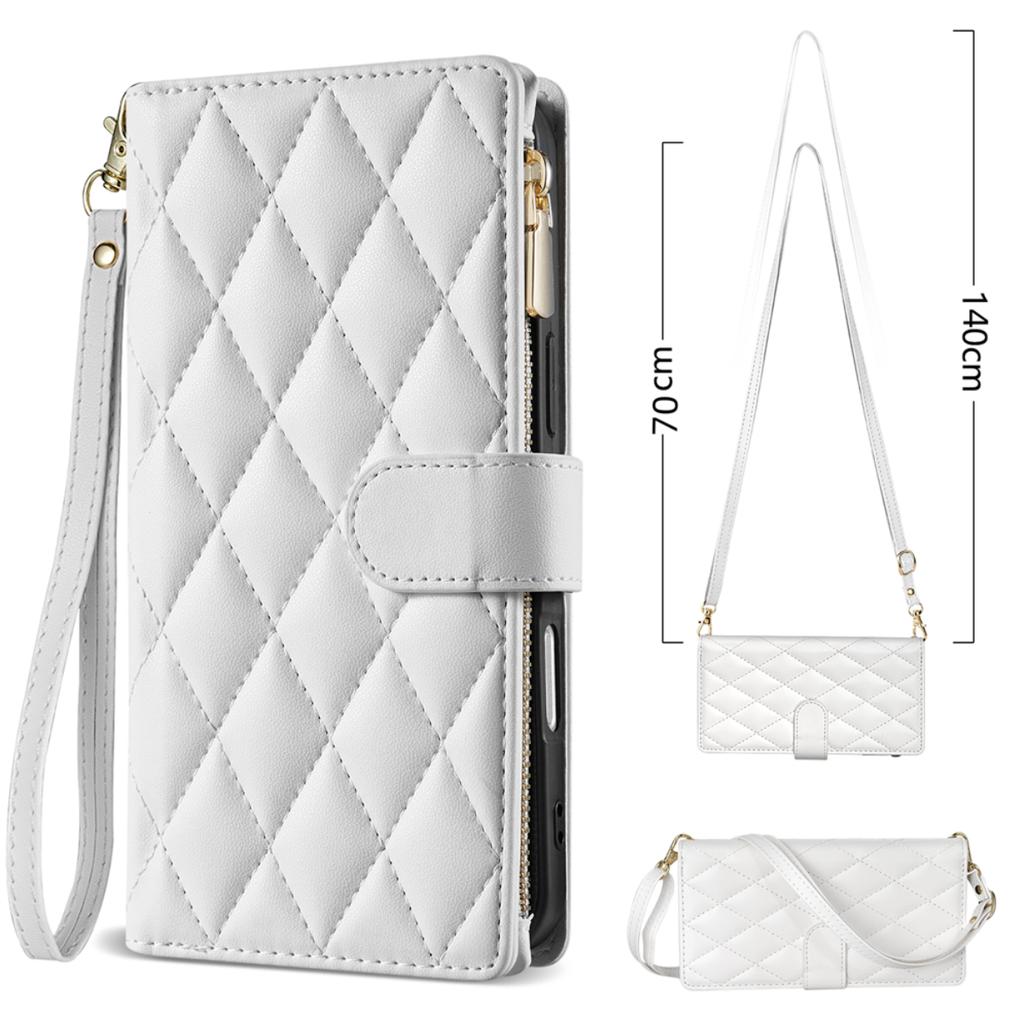 Custodia a Tracolla in Pelle per Samsung Galaxy S25 S24 S23 Ultra S22 S21 FE S20 S10 Plus Note 20 + Tasca con Zip Porta Carte Borsa Copertura