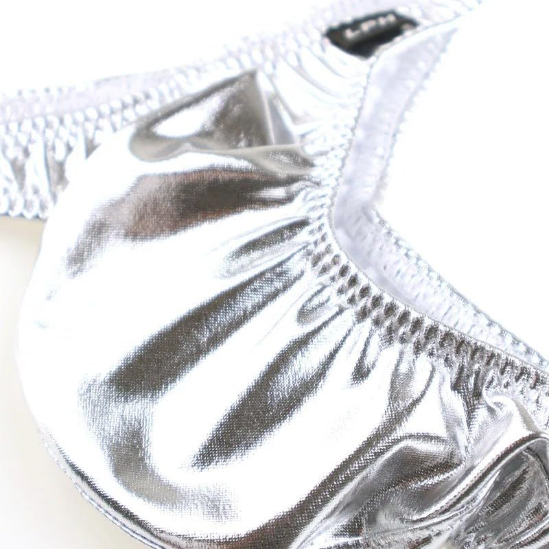 La Pomme Červené metalické bikiny šortky s plným švem a 3D pánskou kapsou, Japonsko, 622042