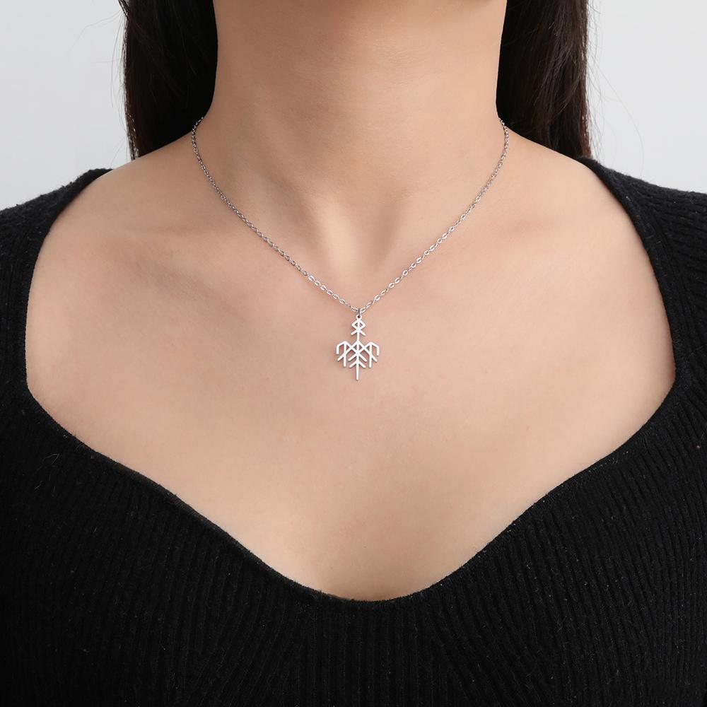 Wardruna Viking Runes Necklace Elder Futhark Nordic Protection Amulet Stainless Steel Jewelry Pendant