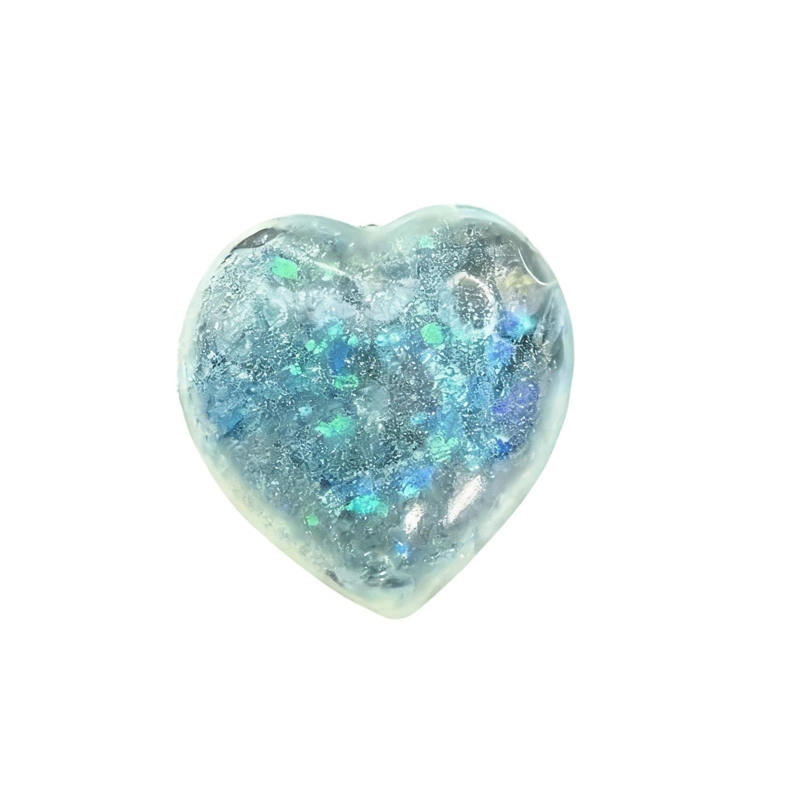 

Resin Heart Shaped Decorative Accessory with Embedded Glitter Particles for Crafting DIY Projects Home Decoration Scrapbooking One Size