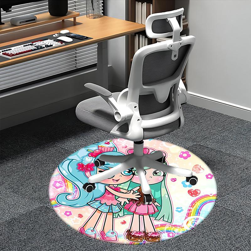 

Candyland Friends,Sweetheart Duo Chair mat Round Rug-Office carpet, Machine Washable, Non-slip, Suitable for Living Rooms, Bedrooms, Entrywa 80cm by 80cm