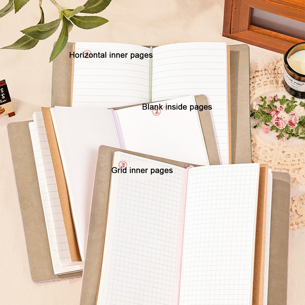 (Logo Can Be Engraved) A6 Student Printed Ledger, Leather Business Notebook with Strap, Notepad, Travel Diary, Portable Memo, Meeting Record Book