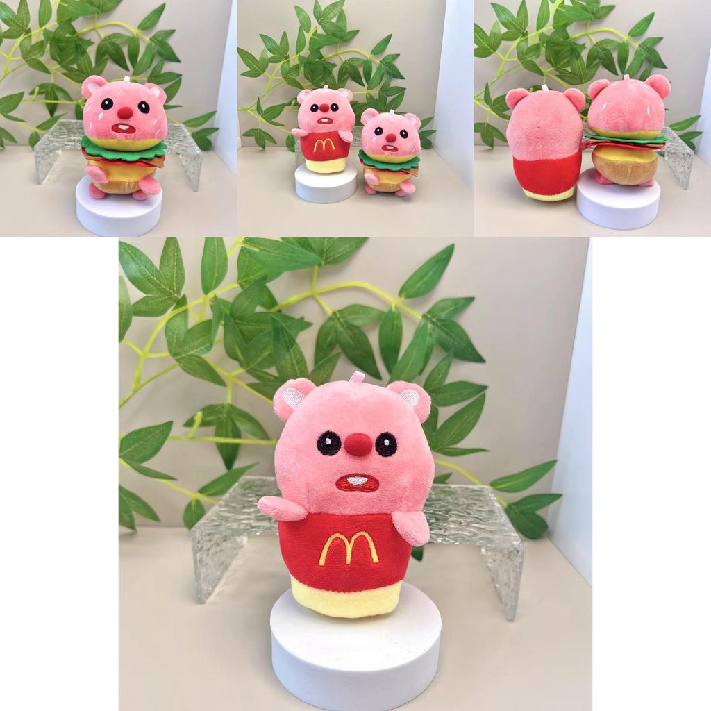 Adorable Plush Beaver Doll With Hamburger And French Fry Design For Gifts And Accessories