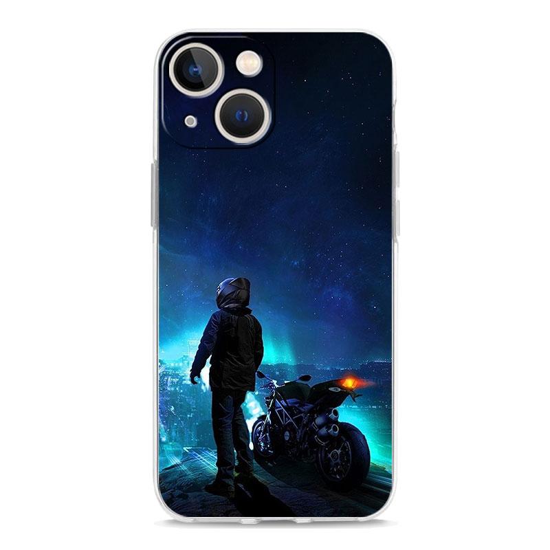 Phone Case For iPhone 17 Air Cases iPhone 16 15 12 13 14 Pro Max SE 7 8 Plus iPhone11 Clear Soft Cover Cool Motorcycle