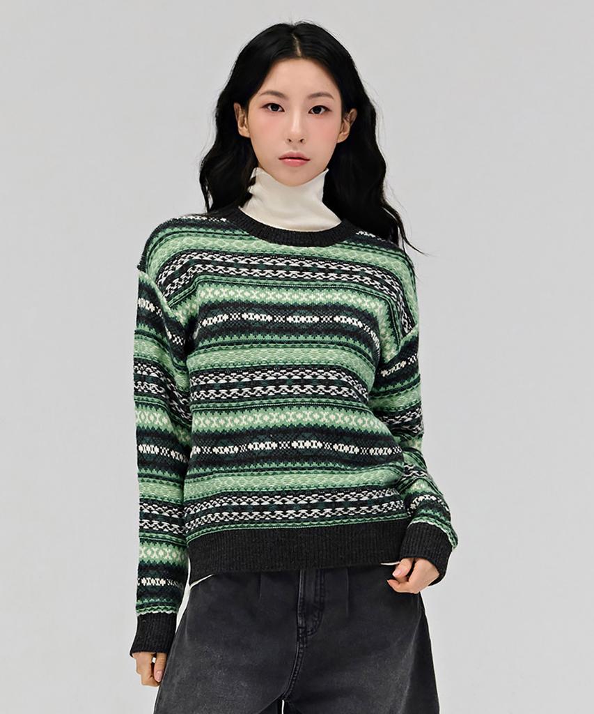 CHASECULT Women'S Multi-Pattern Sweater - Green