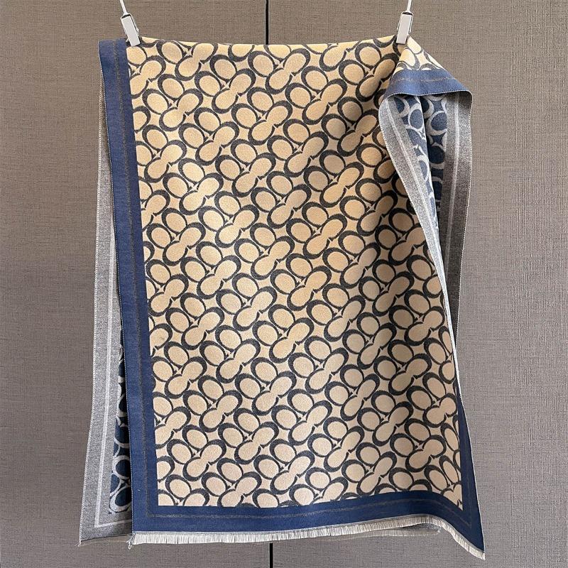 Autumn new women's fashion scarf retro splicing contrasting color cashew nut flower jacquard scarf to keep warm and cold