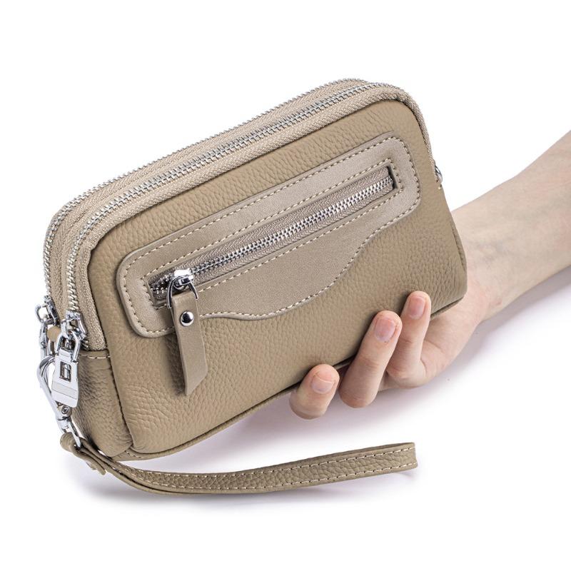 Fashion Women's Double Zipper Small Square Bag, High-end Versatile Shoulder Bag, New Simple and Lightweight Multi-functional Mobile Phone Bag