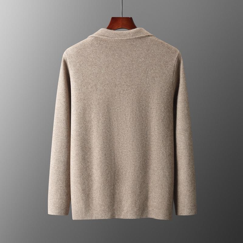 Cardigan Men's Spring And Autumn High-End Outerwear Sweater Casual Small Suit Jacket Olive Collar Sweater