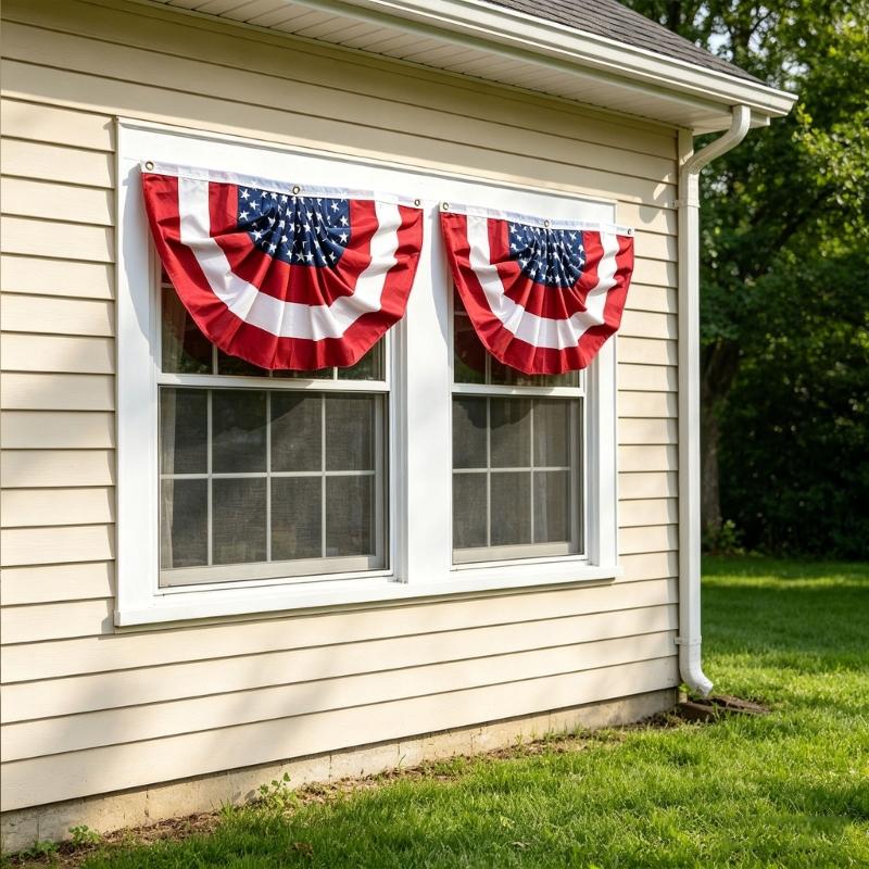2 Pack Themed trilateral Banners for Outdoor incidents Memorial Day Seasonal Displays