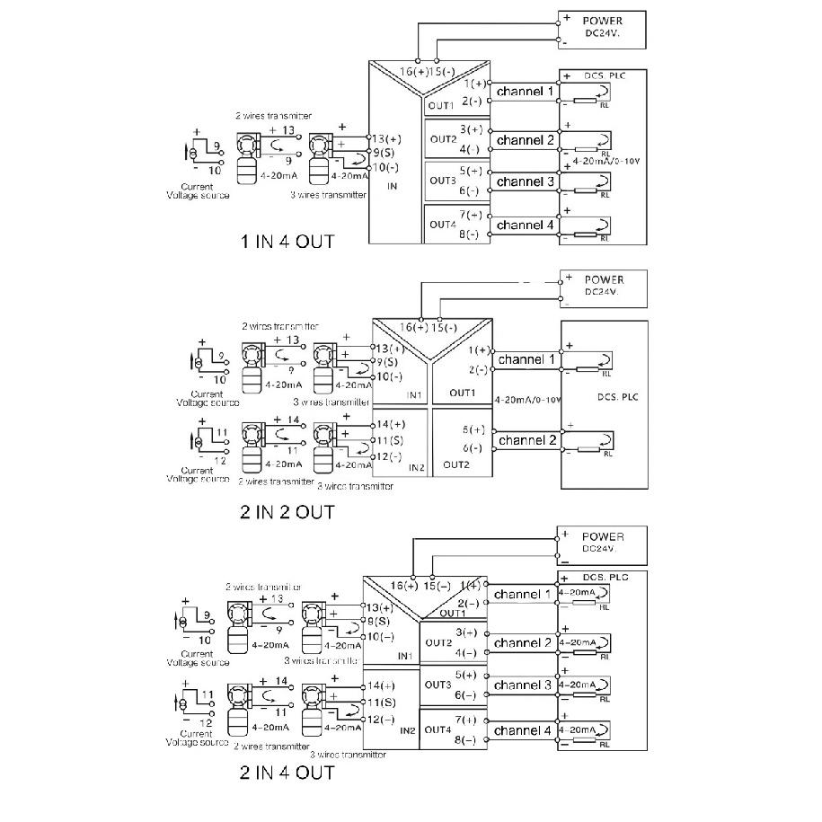Signal Isolator Power Current Transmitter 4-20mA to 0-10V Isolator Distribution Signal Splitter 4-20mA Analog Isolation 0-5V