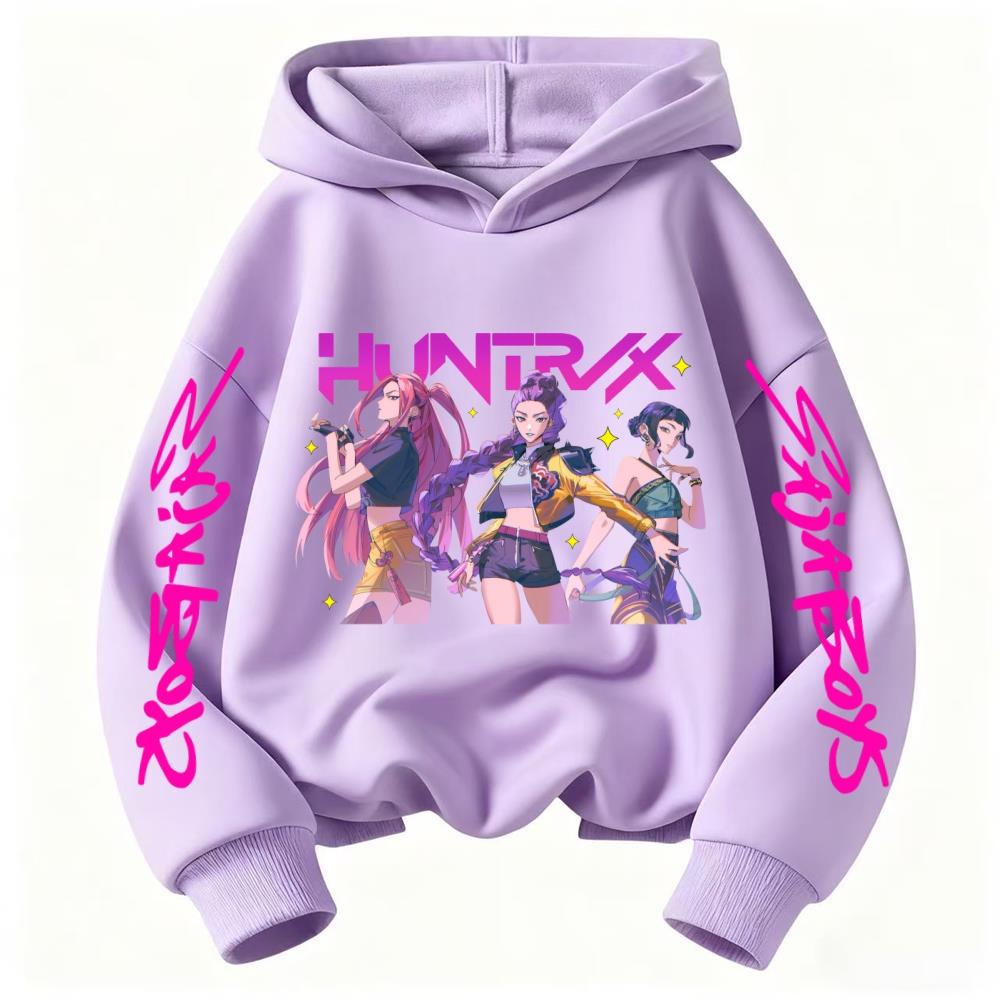Korean KPop Devil Hunter Children's Hoodie Girls' Clothing Fashion Sweet Wind Boys' Clothing Autumn and Winter Warm Childre