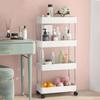 Bathroom Storage Rack With Wheels 3/4 Layer Rolling Utility Cart Bathroom Storage Organizer Multi-purpose Utility Cart