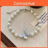 Trendy Pearl Butterfly Bead Bracelet Stylish Handcrafted Jewelry For Women
