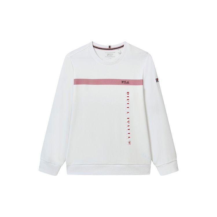 

FILA Striped Letter Knit Crewneck Sweatshirt Men Sweatshirt Standard-White F11M231201F-WT XXL