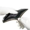 Inden Bill Compartment Coin Deerskin Black with White Gourd [Inden-ya] Bi-fold Wallet, S, Box-type Purse, Leather, Lacquer, Pattern, 2008-11-007