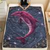 1Pc Marine Life Print Flannel Blanket, High Quality Comfortable for All Seasons, Home Decor, Warmth and Comfort, Perfect for Christmas Gifts