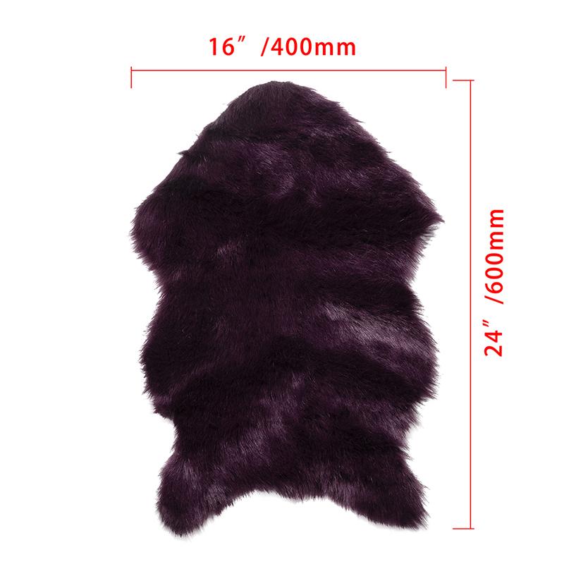 

Мягкий коврик из искусственной овчины, ковер из искусственной шерсти овчины для гостиной, дивана, волосатые ковры, моющийся, для помещений, коврики для сиденья, декоративный коврик 40x60cm фиолетовый