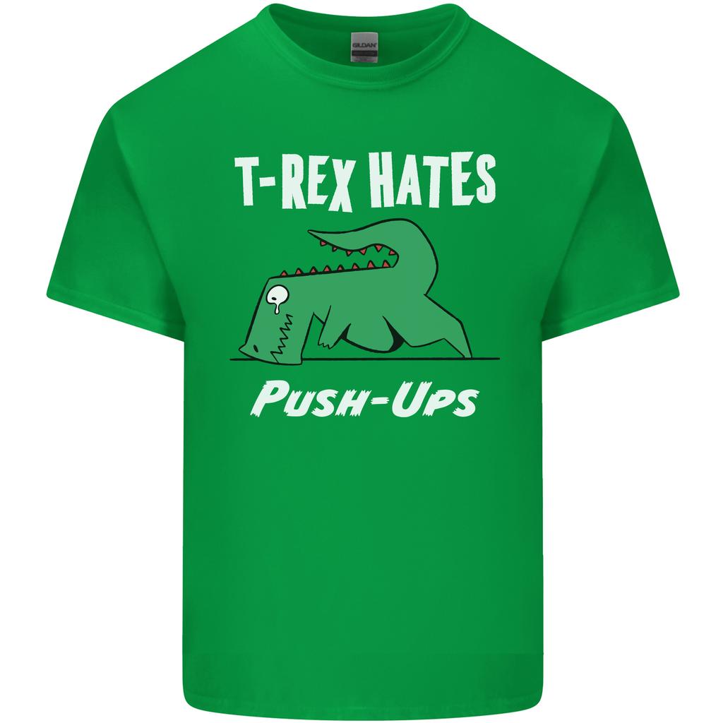 TRex Hasst Liegestütze Fitnessstudio Lustige Dinosaurier Unisex Leichtes Baumwoll-T-Shirt