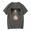 Maglietta Horror Spaventosa The Nun Valak Conjuring Fan Film Insidious Maniche Lunghe o Corte Vintage Lavata Unisex Morbida Moda