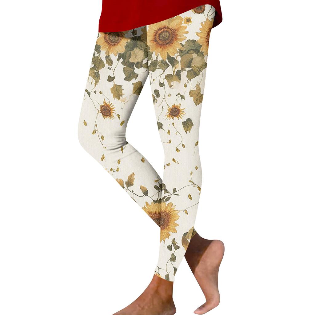 Pantaloni Casual Stampati a Gamba Dritta Moda Donna Pantaloni Yoga Stampati Slim per Esterno