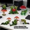 Frogs Statue for Garden Decors Green Frogs Figurines Resin Animal Sculptures Desk Ornament Collectible Gift Women Men
