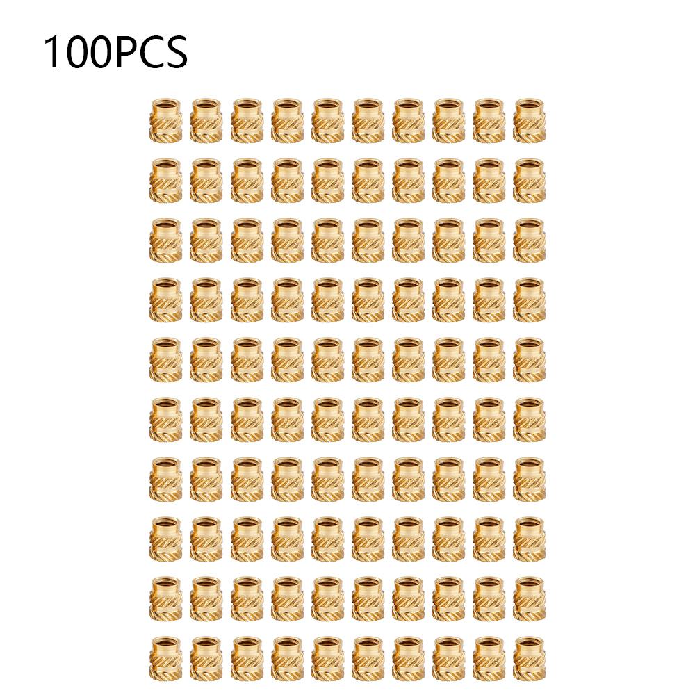 30/50/100pcs M3 Brass Knurled Heat Set Inserts Threaded Heat Resistant Embedment Nuts for 3D Printing Plastic Injection