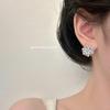 Freshwater Pearl Zircon Flower Stud Earrings - Light Luxury, Cute & Versatile Design for Women
