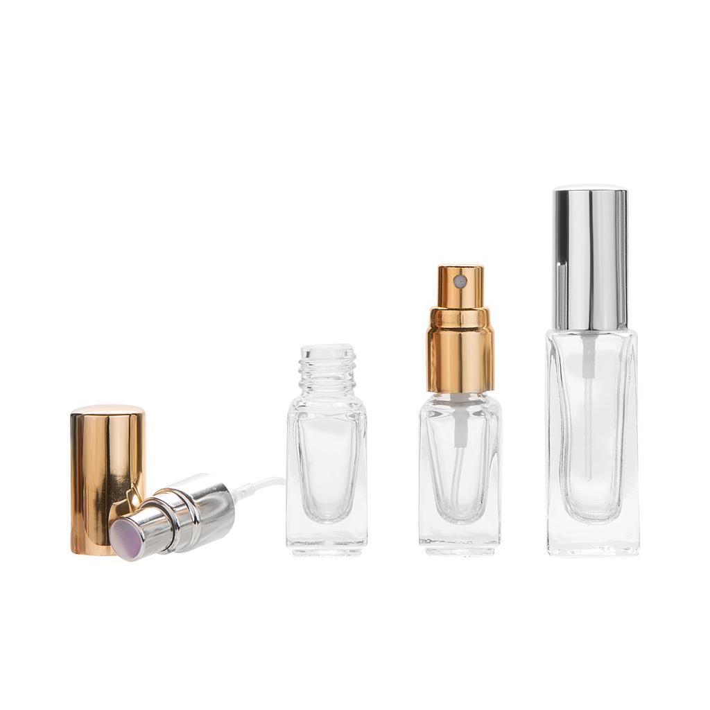 3/6/9ml Empty Glass Perfume Bottle Stainless Steel Roller Ball DIY Portable Travel Essential Bottle