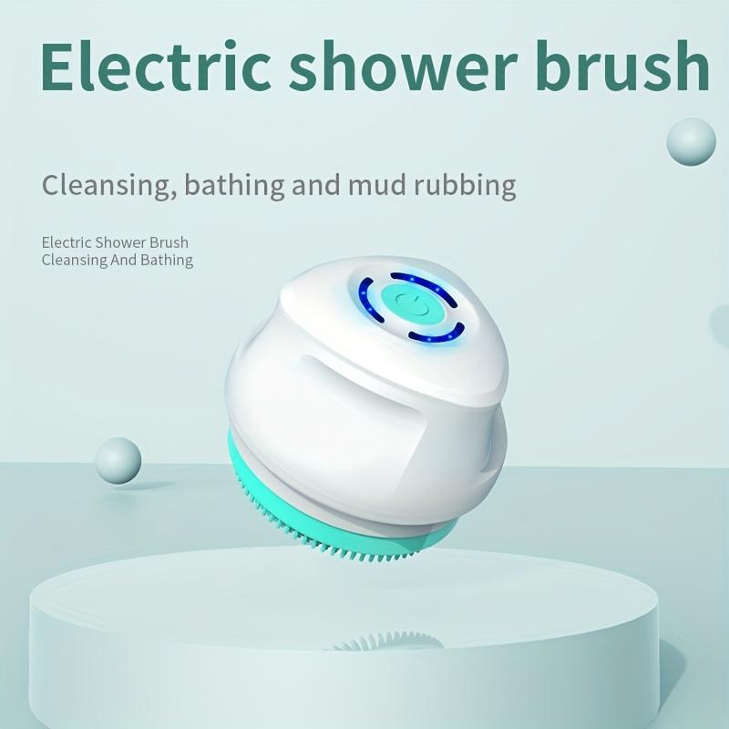 6-in-1 Rechargeable Electric Shower Brush Set for Full Body & Back - USB Powered  Detachable Long Handle & Exfoliating Silicone Brush