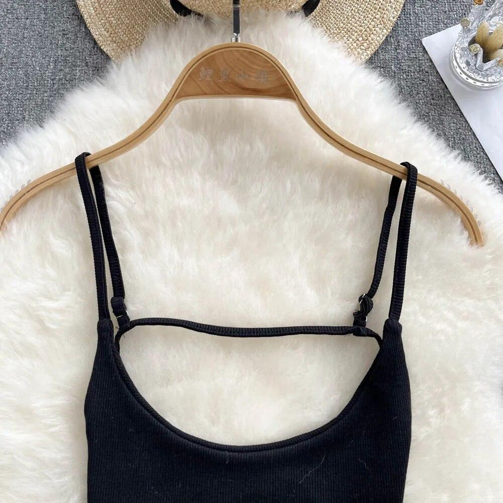 Sommer Backless Sexy Leibchen Frauen Strap Schlank Strand Top 2024 Ärmelloses Streetwear Koreanische Strap Sinnliche Tank Top