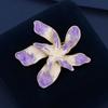 Enamel Bauhinia Flower Brooch, High-end Women's Design Sense, Niche Brooch, Luxurious and Elegant Brooch