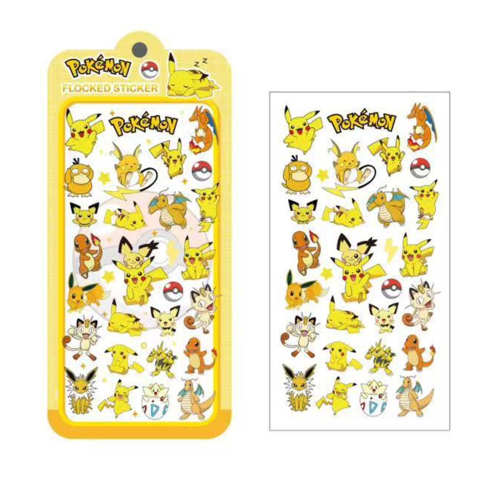 Lovely Cute 3D Crystal Embossed Pokmon Stickers for Kids Journal Decor and Reward Cartoon Waterproof DIY Scrapbooking Stickers