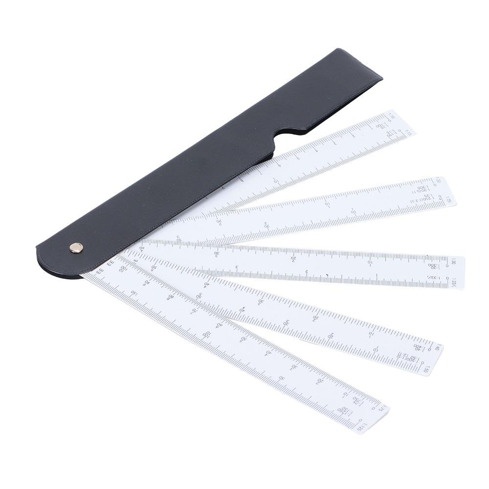 Foldable Design Fan Shaped Ruler Plastic Scale Tools Durable Architect Scale Ruler Clothing Design