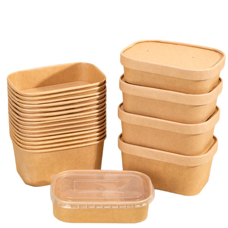 Disposable Kraft Paper Takeaway Food Containers