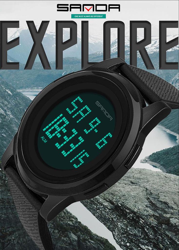 SANDA Men’s Fashionable Waterproof Multifunctional Sports Watch for Students