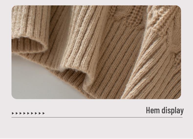 Fuzzy Solid Color Knit Cardigan: European & American Style Women's Retro Loose Long Sleeve Sweater for Autumn & Winter