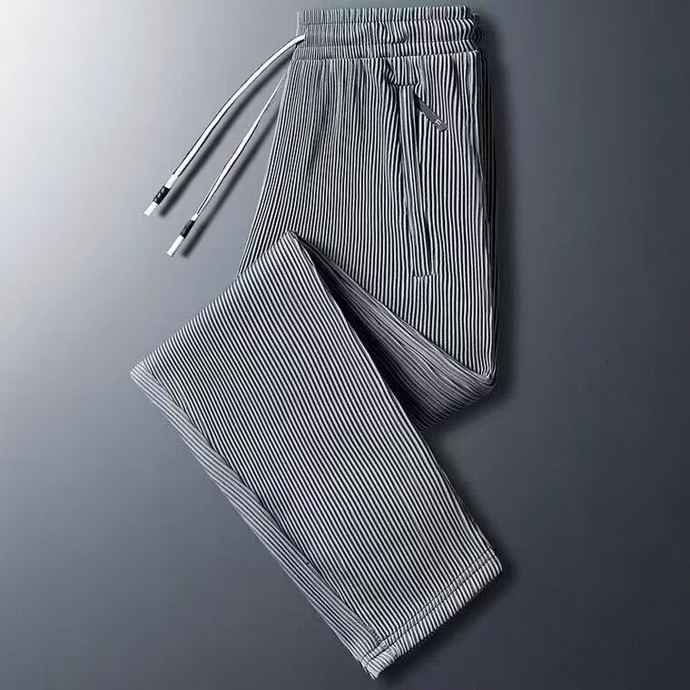 

Мужские летние быстросохнущие полосатые плиссированные спортивные брюки Nine-Point 3XL