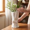 Creative Bowknot Vase Decorative Tabletop Ornament Ceramic Flower Vase for Home Office Living Room Modern Design