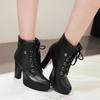 Fashion 2025 Winter New High-Heeled Coarse Heel Platform Ankle Boots Frenulum Waterproof Thick Bottom White Women Ankle Boties Zapatos