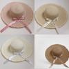 Beach Straw Hat Women Sun Protection Hat With Round Top And Arched Brim For Vacation