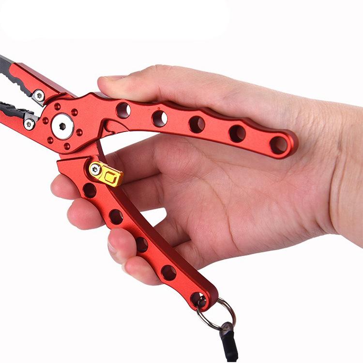 Aluminum Alloy Lure Pliers Controller Upper Ring Open Loop Cut Wire Clamp with Lock Fishing Clamp Fishing Tool