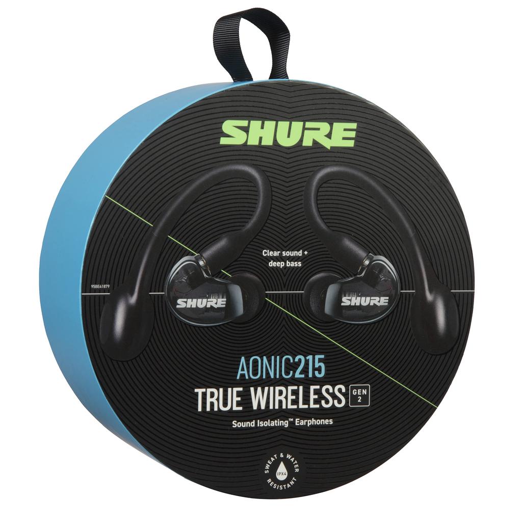 SHURE AONIC 215 True Wireless High-Isolation Earphones (2nd Generation) / SE21DYBK+TW2-A Translucent Black: IPX4 Water Resistant / Ambient Sound Mode