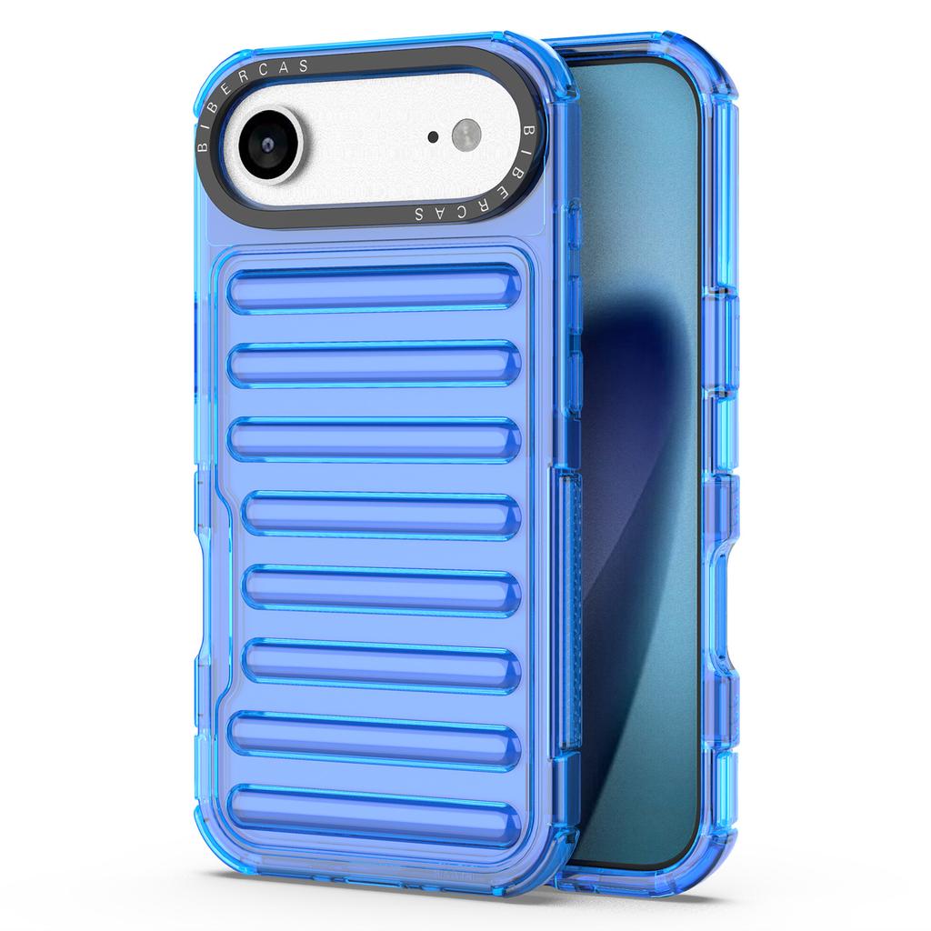 For iPhone 17 Air Case Stripe Design Anti-Slip Detachable TPU+PC Phone Cover