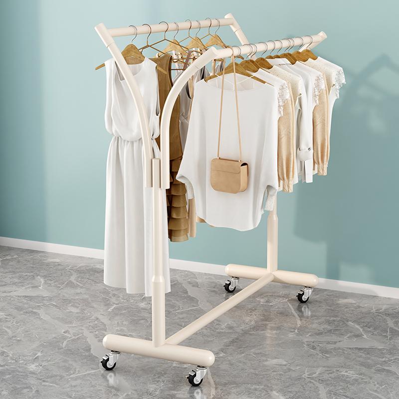Floor-Standing Double-Row Clothing Rack for Men's, Women's, and Children's Apparel