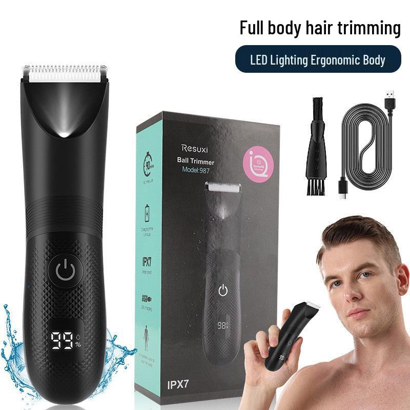 Aparat electric de tuns și ras impermeabil pentru părul corporal pentru bărbați și femei