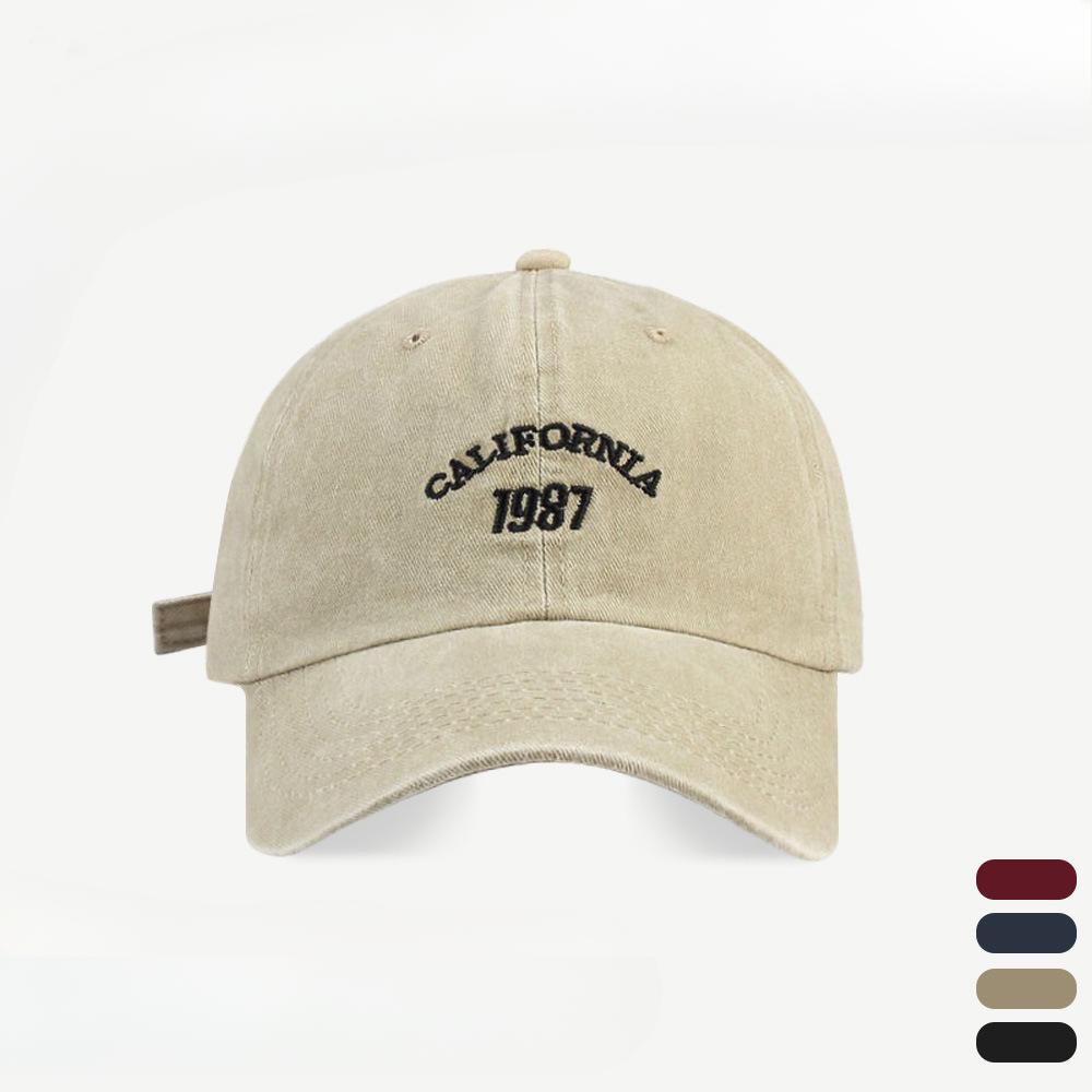 Koreansk Retro Tvättad Grå Basebollkeps Herr och Dam Stor Huvud Mångsidig Ansikte Visande Liten Hatt Amerikansk Gammal Denimhatt