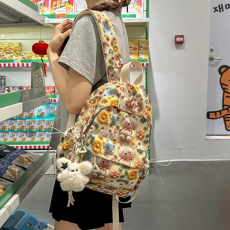Three-Dimensional Cartoon Backpack for Junior High School Students Lightweight Schoolbag Printed Small Backpack
